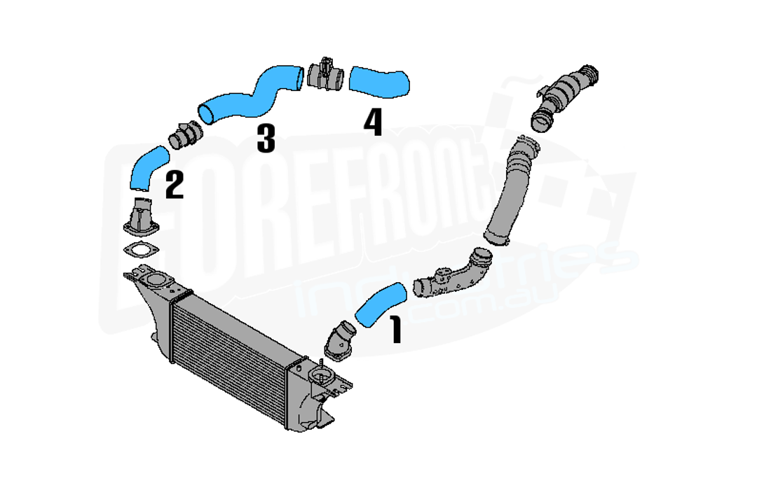 Navara D40 / Pathfinder Intercooler piping kit V6 550 V9X (COLD drivers side)